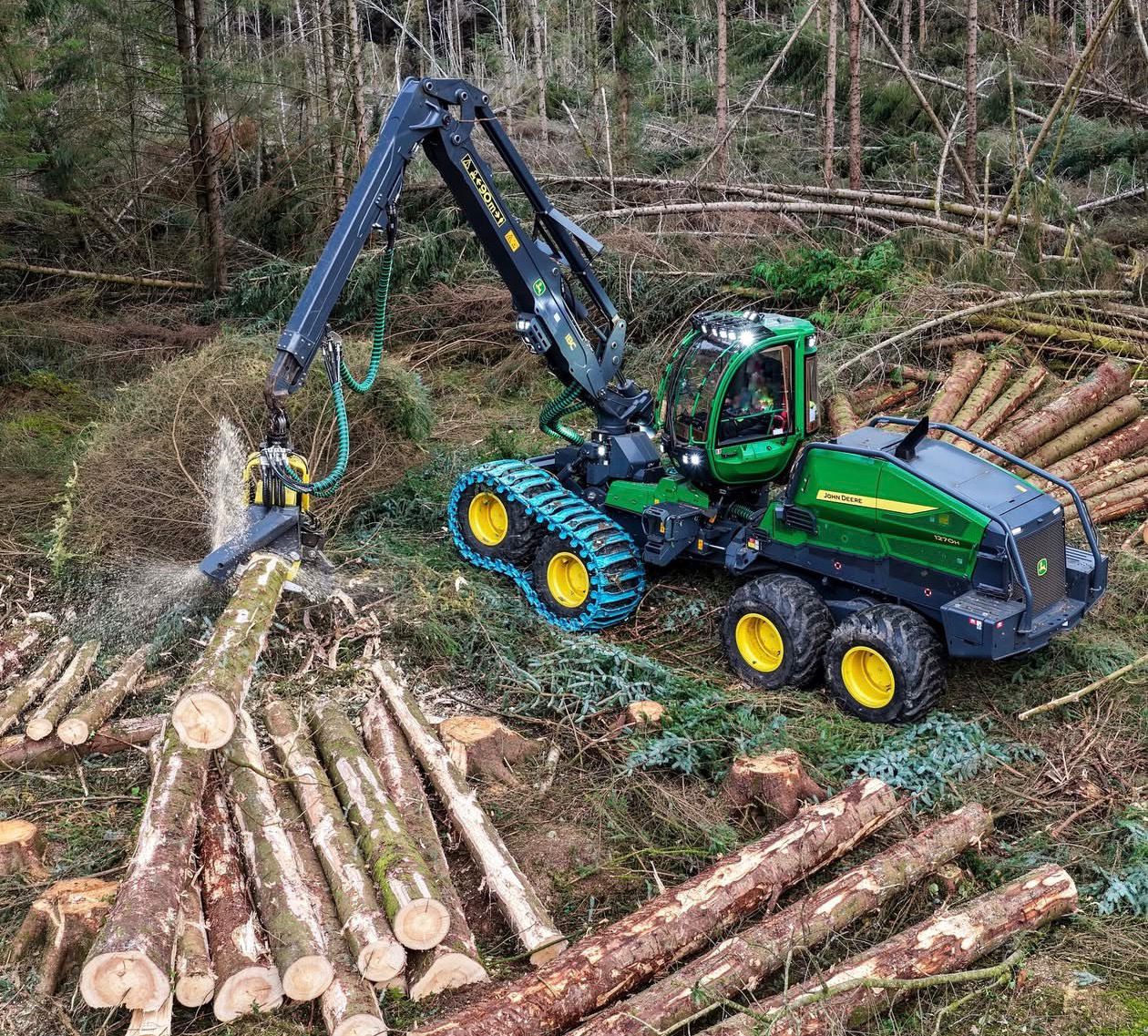 Industrial log harvesting equipment